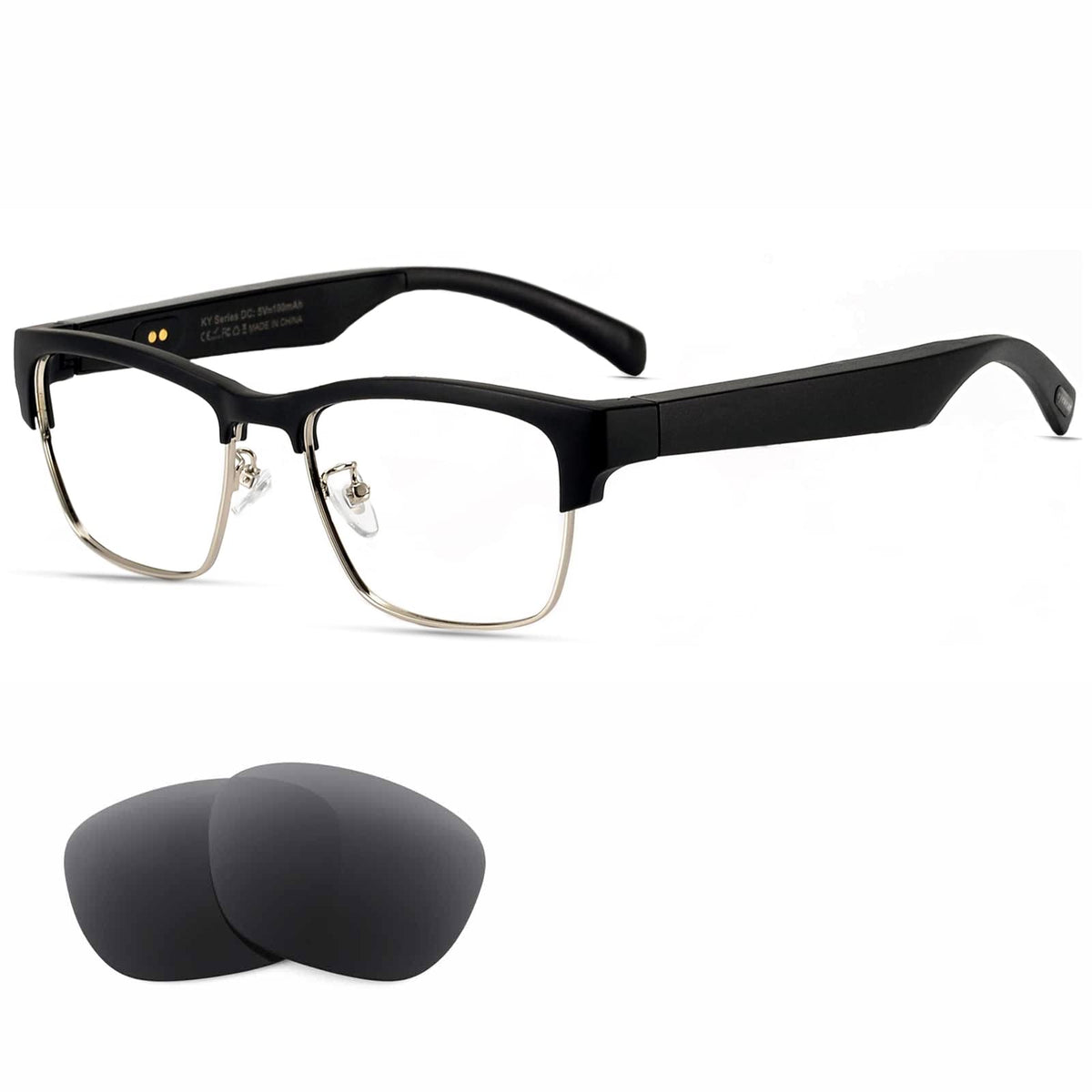 DOVIICO Smart Glasses Bluetooth-Audio Glasses for Men Women with Alexa Built-in Mic Blue Light Filter&Polarized Lenses for All Smart Devices Voice Assistant